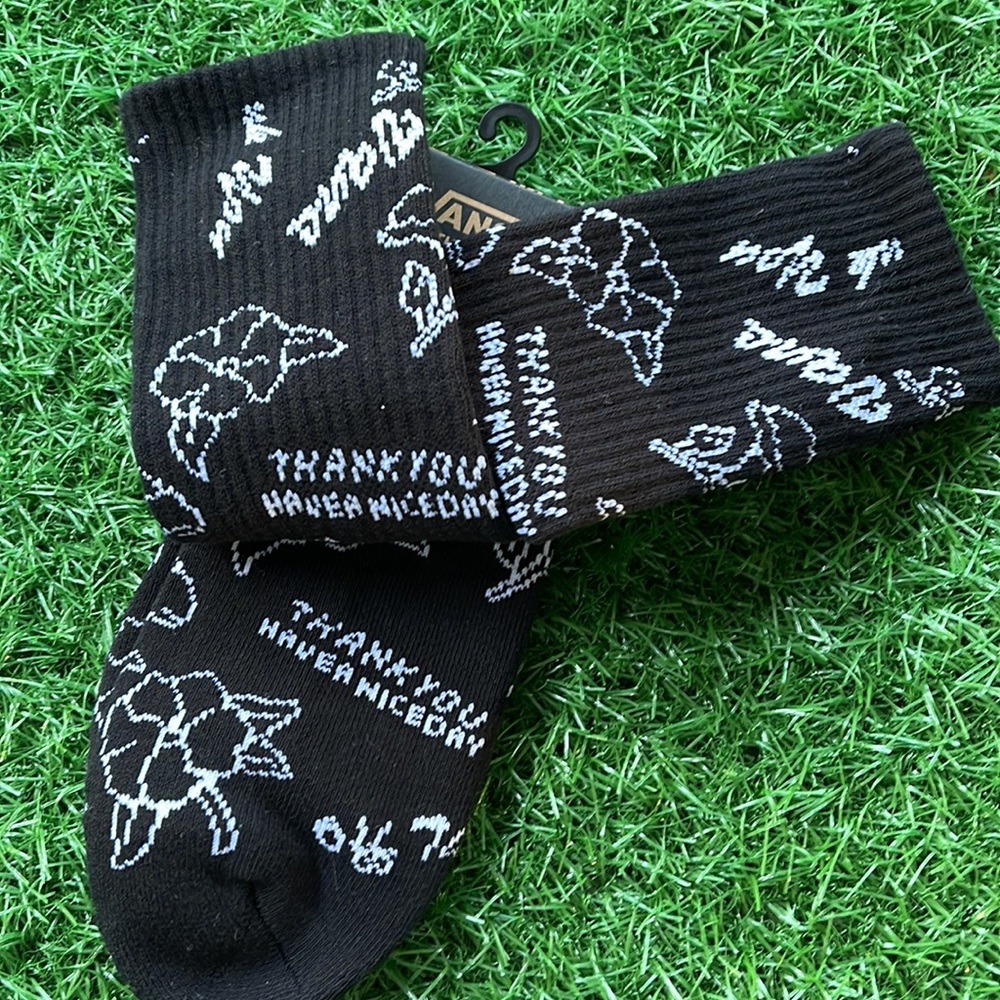 VANS “Off The Wall” Women’s socks "Thank you. Have a nice day. Thank you for..." - Picture 6 of 11